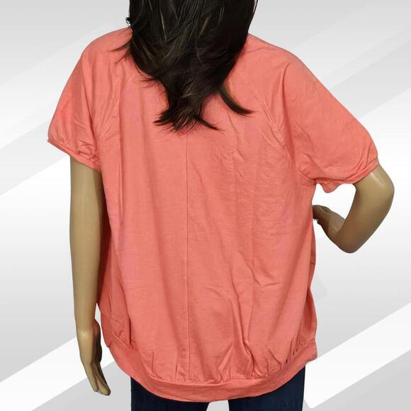 2/$30 Lane Bryant Orange Short Sleeve Crew Neck Top Size 14/16 - Picture 2 of 5